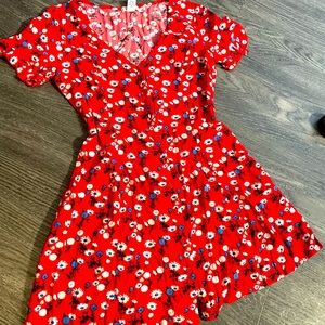 Forever 21 button up short sleeve summer dress